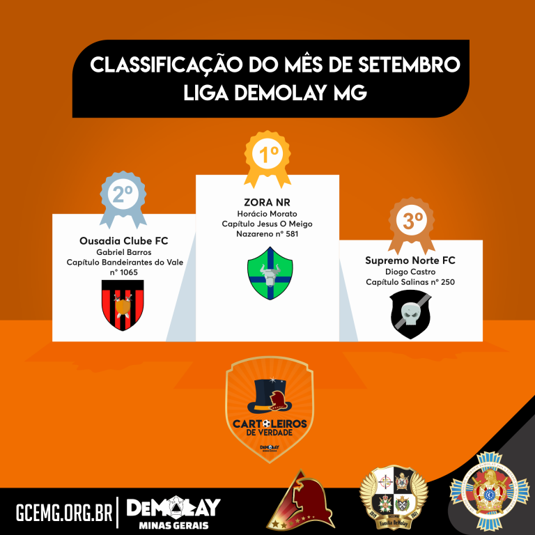 Classificação Mês de Setembro – Liga DeMolay MG