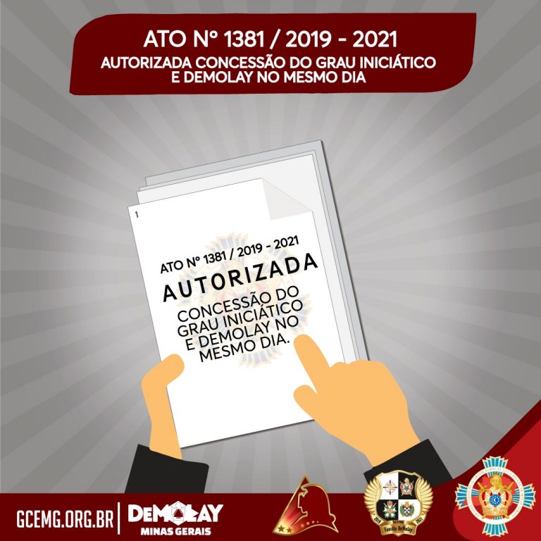 Autorização para realização de concessão dos Graus Iniciático e DeMolay no mesmo dia