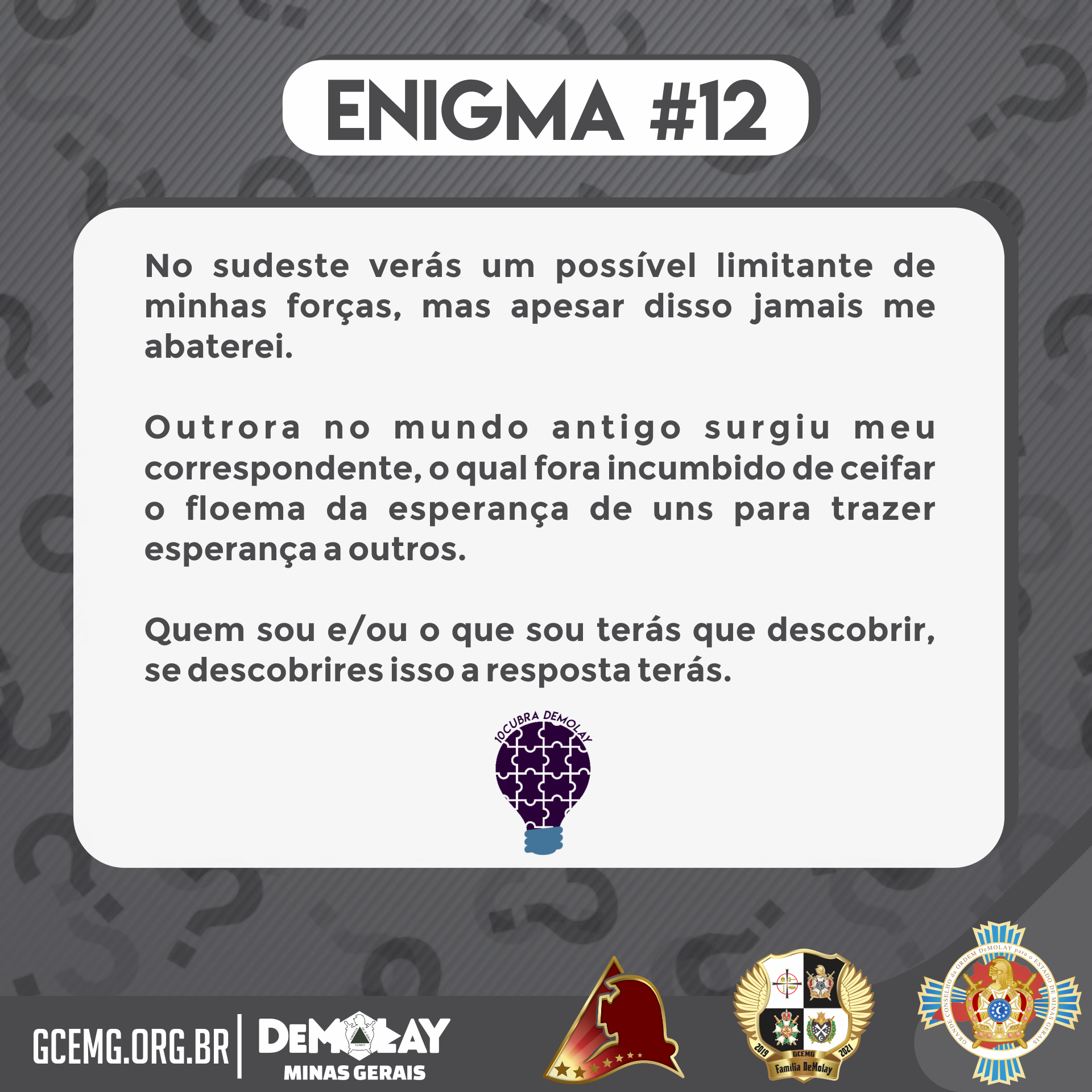 10cubra DeMolay – Enigma #12