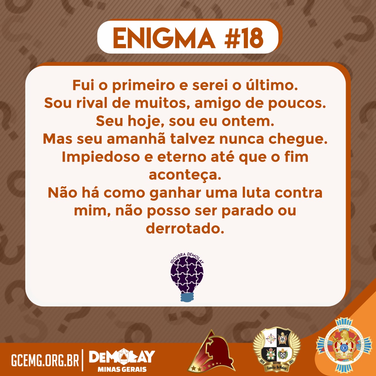 10cubra DeMolay – Enigma #18