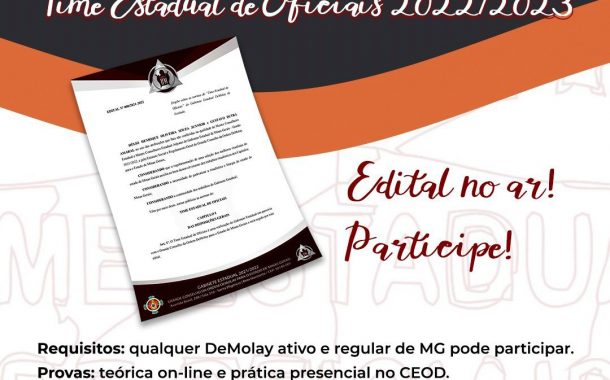 Edital do Processo Seletivo do Time Estadual de Oficiais Minas Gerais.