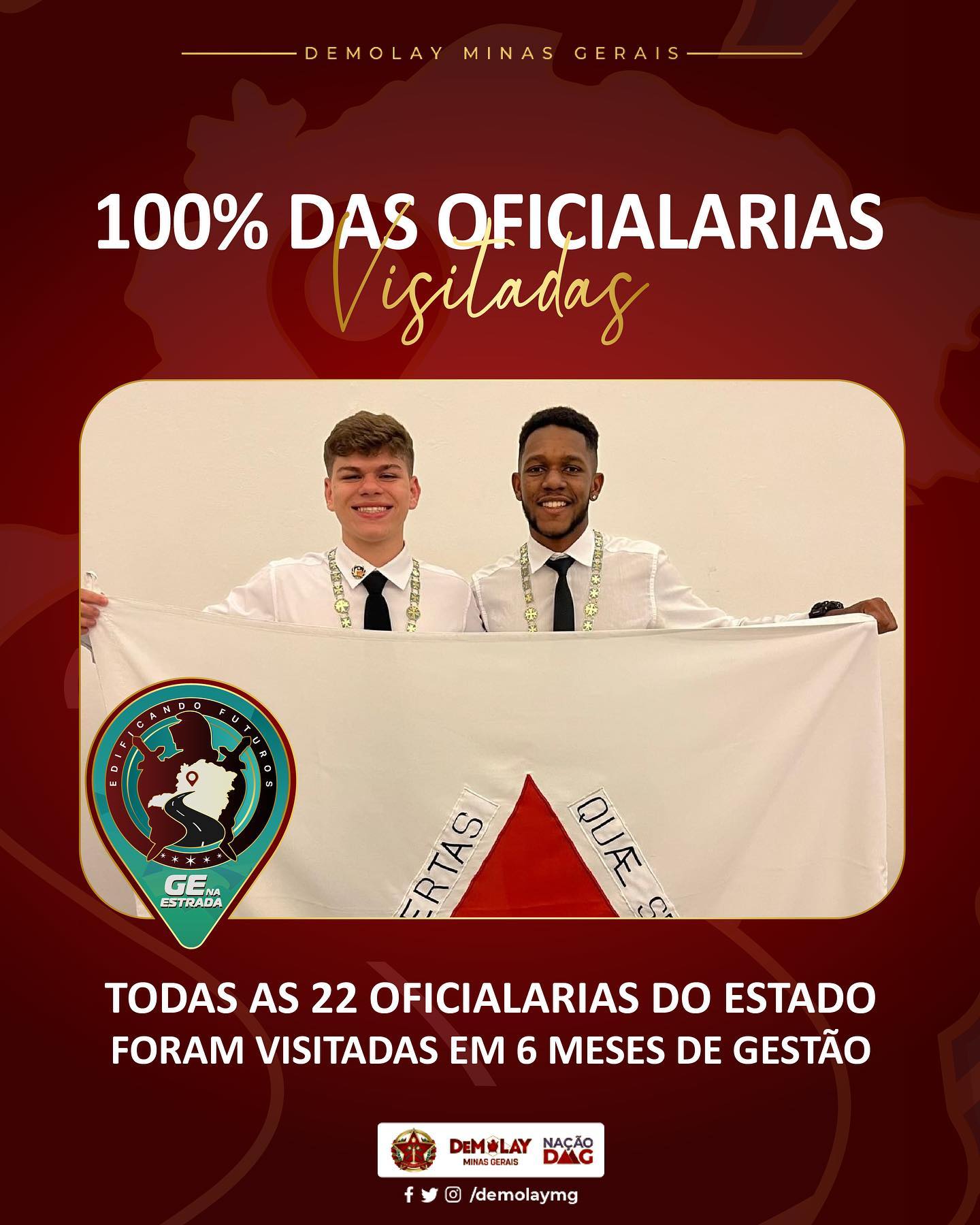 100% das Oficialarias Visitadas