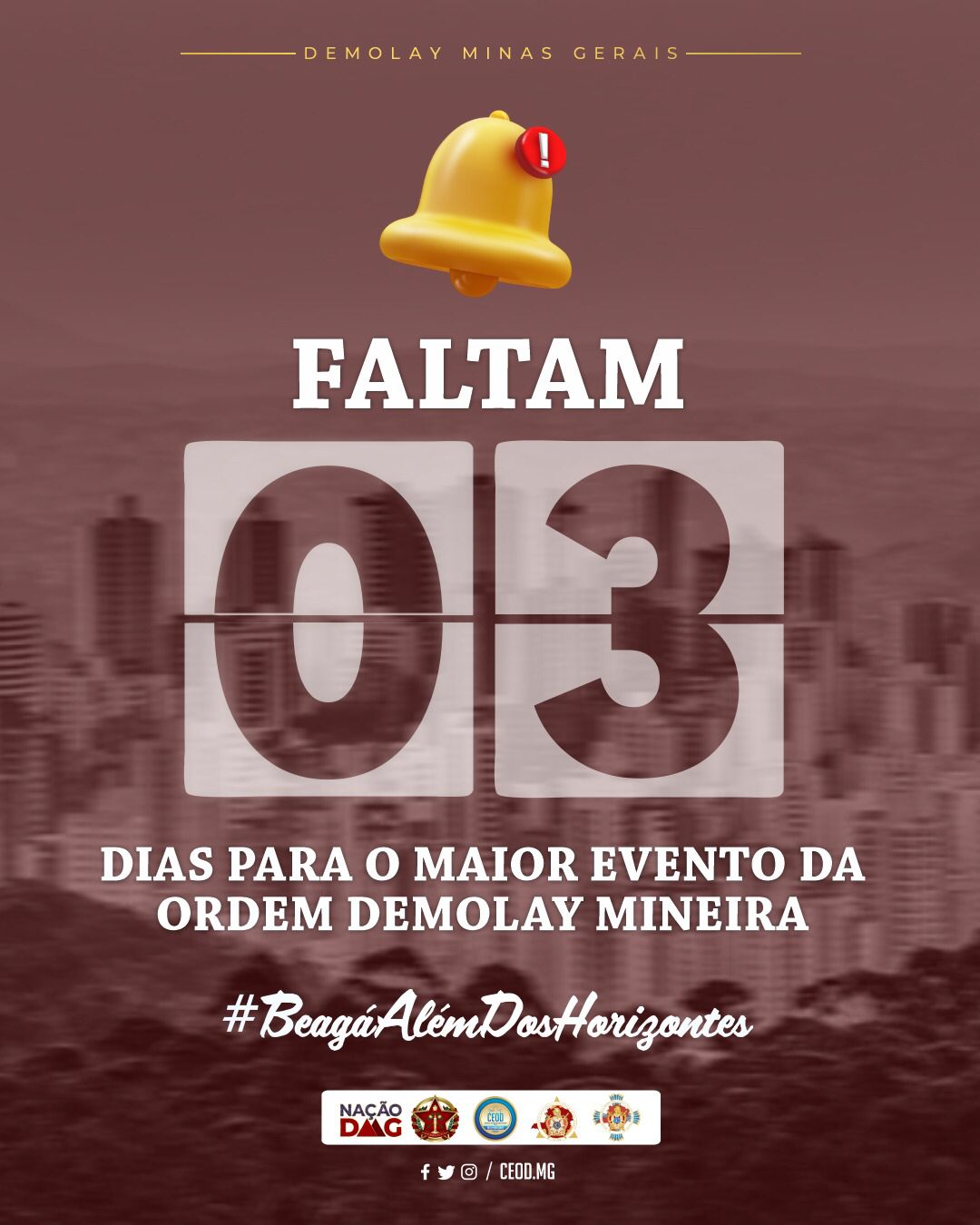 Faltam 3 dias, falta pouco para o Maior Evento da Ordem DeMolay Mineira