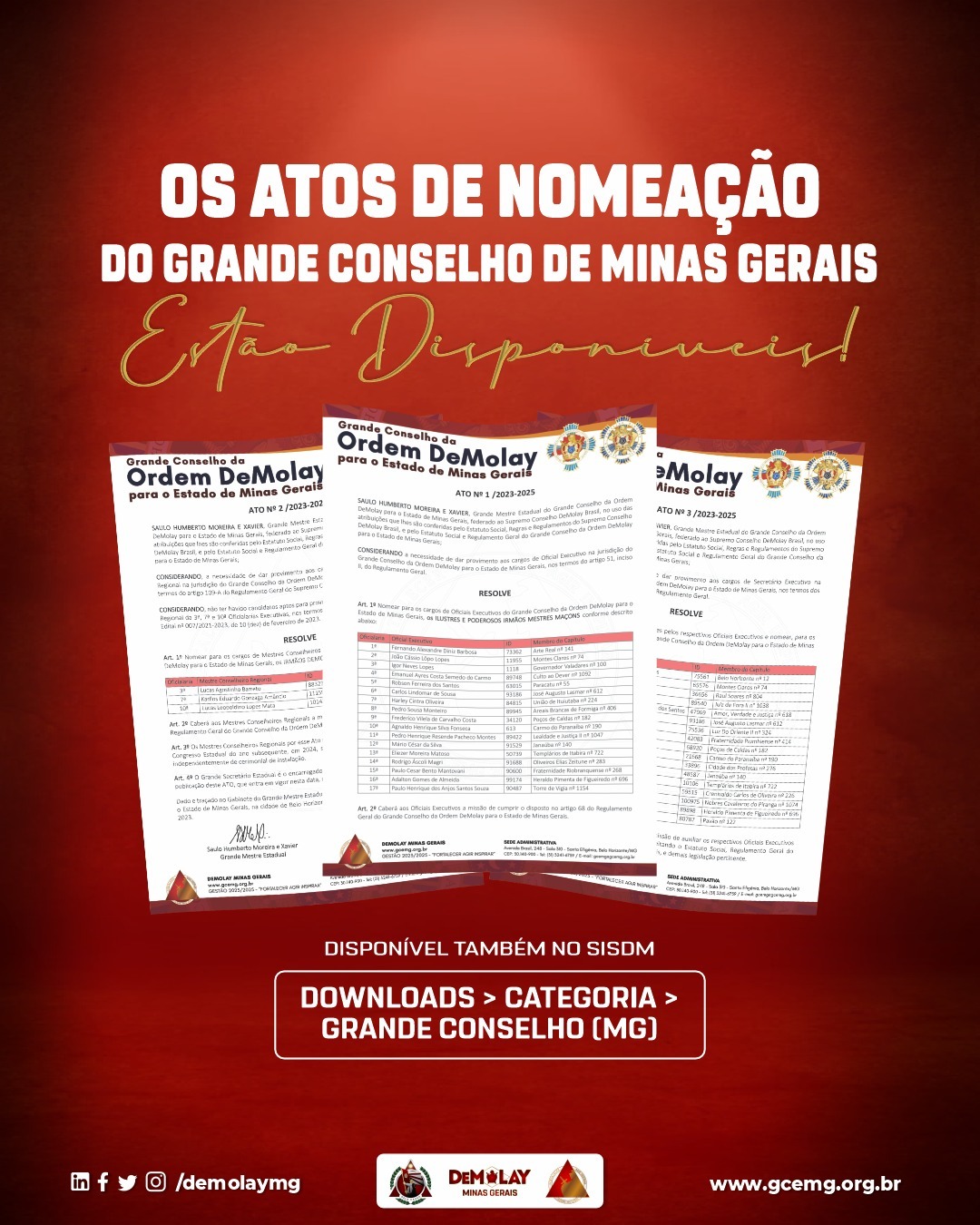 Os atos de nomeação do Grande Conselho já estão disponíveis!