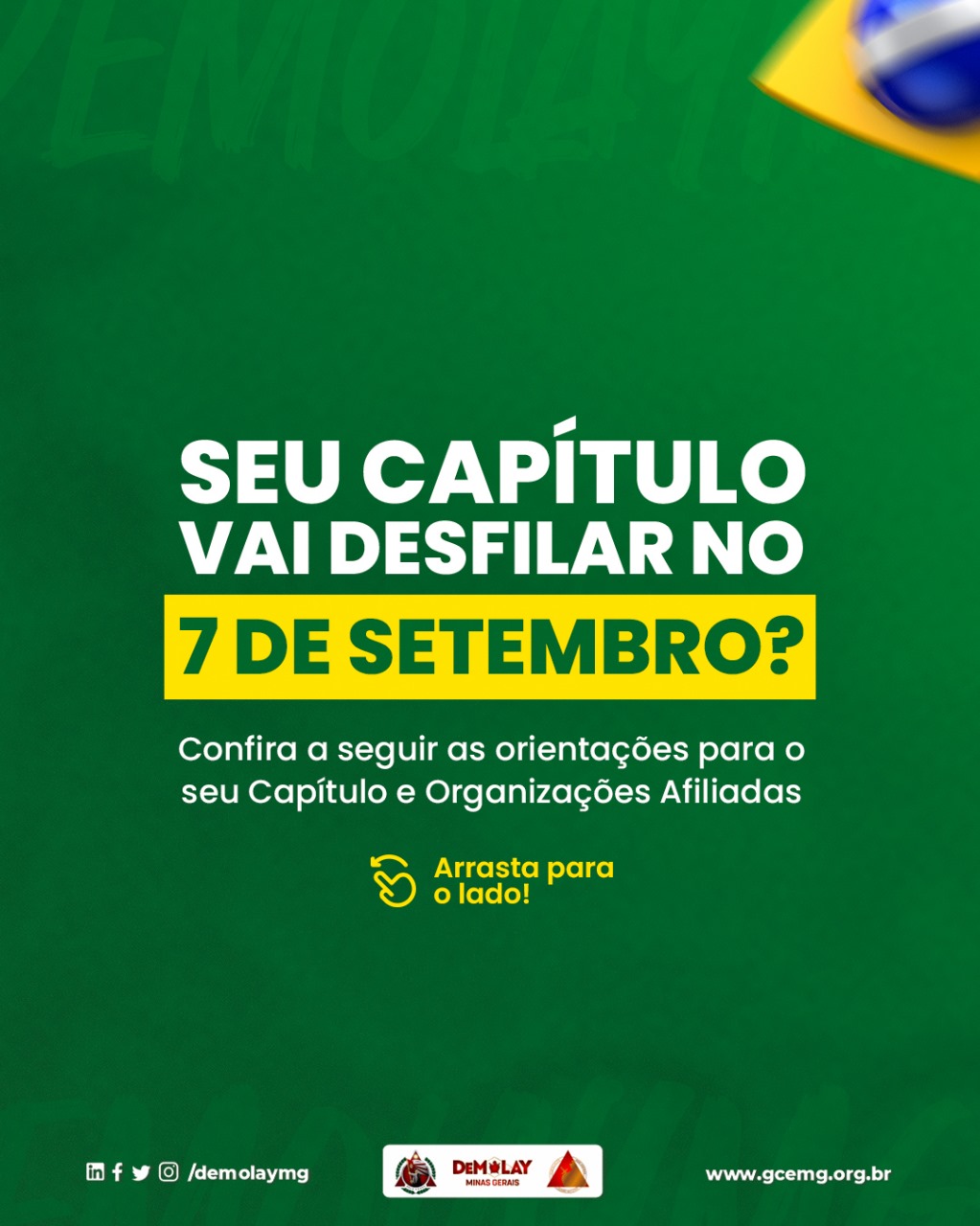 Seu Capítulo está se preparando para participar do desfile no Dia da Independência?