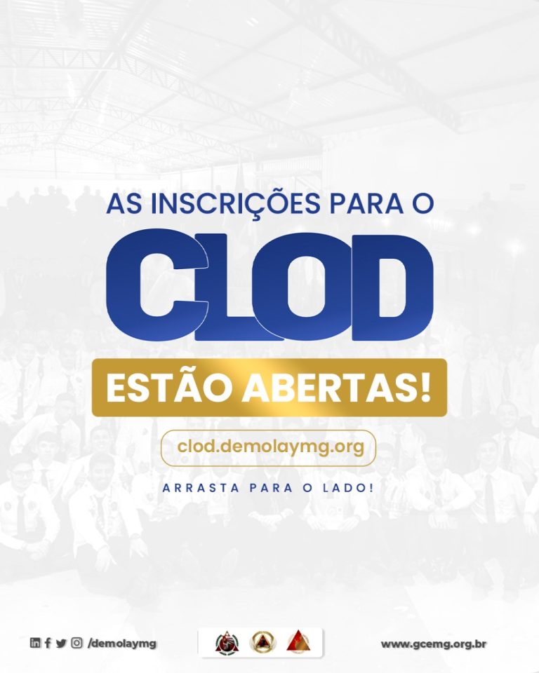 Estão abertas as inscrições para o Curso de Líderes da Ordem DeMolay de Minas Gerais – CLOD!