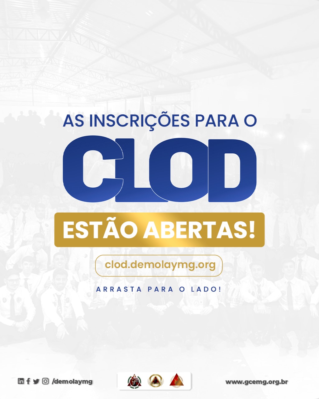 Estão abertas as inscrições para o Curso de Líderes da Ordem DeMolay de Minas Gerais – CLOD!