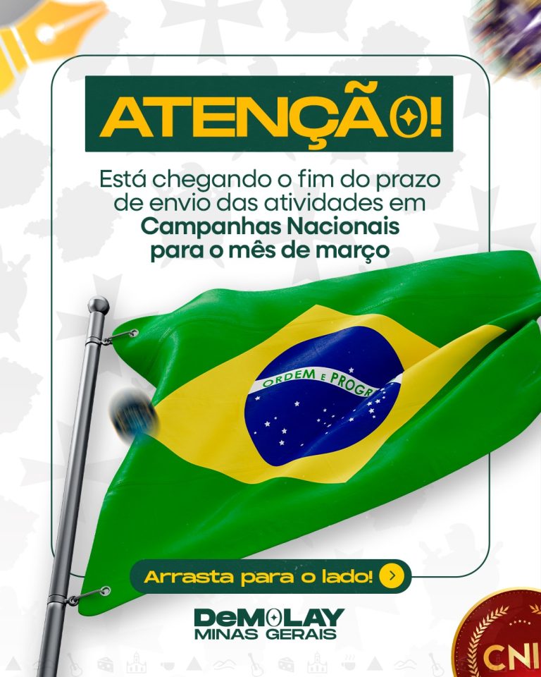 Fim dos Prazos Campanhas Nacionais – Mês de Março